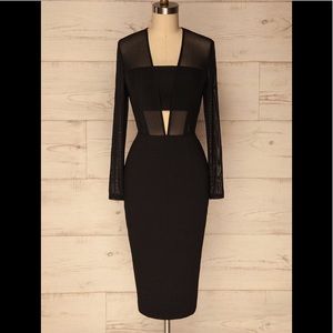 NWT Strofilia 1861 black midi dress